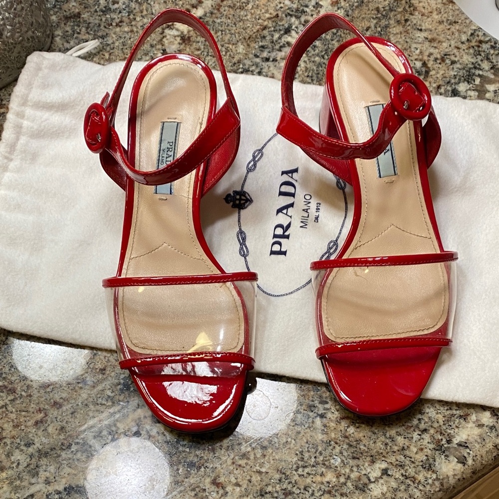 Prada Glossy Red Women's Sandals